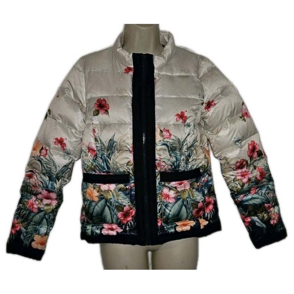 Tommy Bahama Women's XS Floral Beachy Blossoms Puffer Jacket Duck Down NWOT